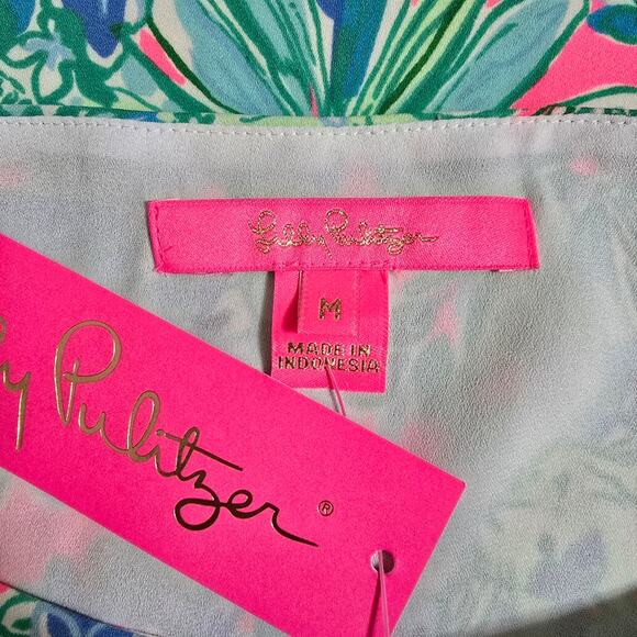 Lilly Pulitzer Darlah Flutter Sleeve Top Soleil‎ Pink Good Hare Day Size M NWT - Picture 8 of 13